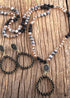 Boho Necklace, Jewelry Set, RH Amazonite Crystal Green Black Natural Stone